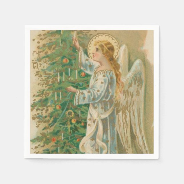 Guardanapo De Papel Natal vintage Angel (Frente)