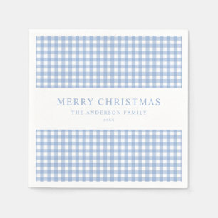 Guardanapo De Papel Natal Xadrez Azul