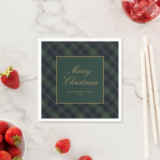 Guardanapo De Papel Natal Xadrez Clássico Elegante (Insitu)