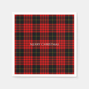 Guardanapo De Papel Natal Xadrez de Tartan Feliz Natal