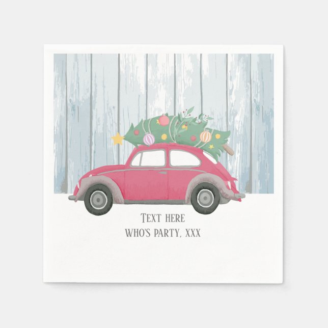 Guardanapo De Papel natal, xmas, babyboy, árvore de natal, carro (Frente)