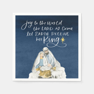 Guardanapo De Papel Natividade Joy Watercolor Natal Religioso