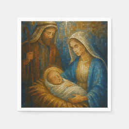 Guardanapo De Papel Nativity Stained Glass Mosaic | Holy Family