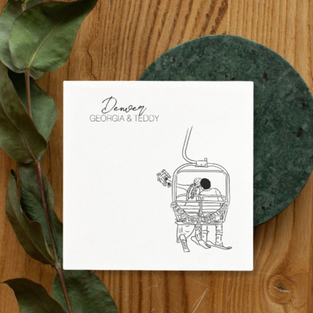 Guardanapo De Papel Natuador de coquetel de Casamento no inverno de es (Criador carregado)