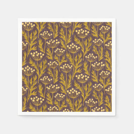 Guardanapo De Papel Natural Floral Pattern: Golden Accents  Dark Canva