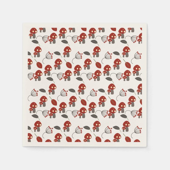 Guardanapo De Papel Nature Trail Woods Adventure Mushroom Aniversário (Frente)