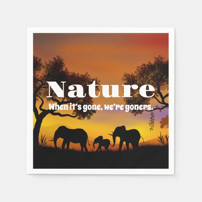 Guardanapo De Papel Natureza e elefantes preciosos (Frente)