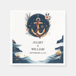 Guardanapo De Papel Naufrágio Náutico Azul Marinho Náutico Naufrágio D