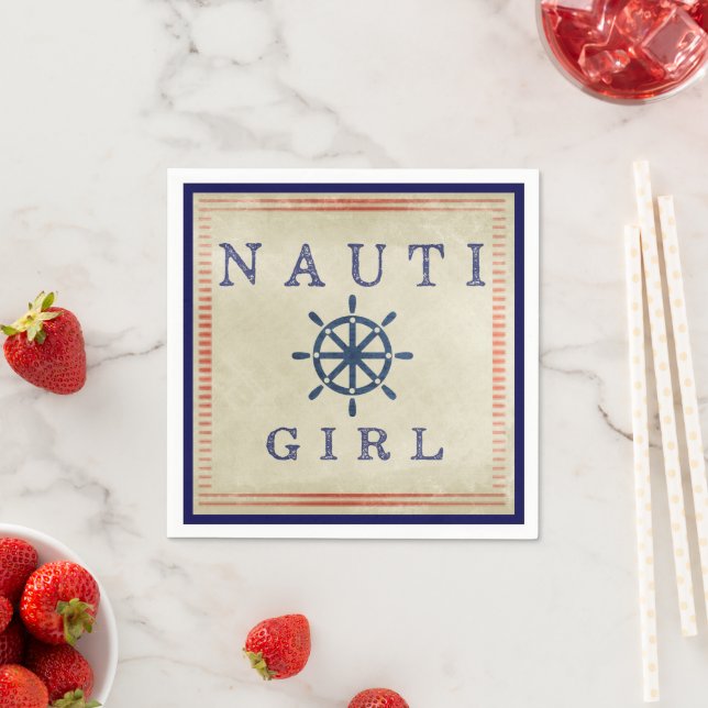 Guardanapo De Papel Nauti Girl Coaster Paper Napkin (Insitu)