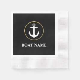 Guardanapo De Papel Náutica Nome Anchor Cocktail Dourado