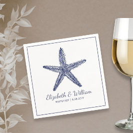 Guardanapo De Papel Náutica Praia Casamento Russo Marinho Azul