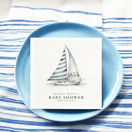 Guardanapo De Papel Nautical fun  "Nauti-Bouy" Sailboat baby shower
