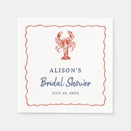 Guardanapo De Papel Nautical Lobster Coastal Bridal Shower 
