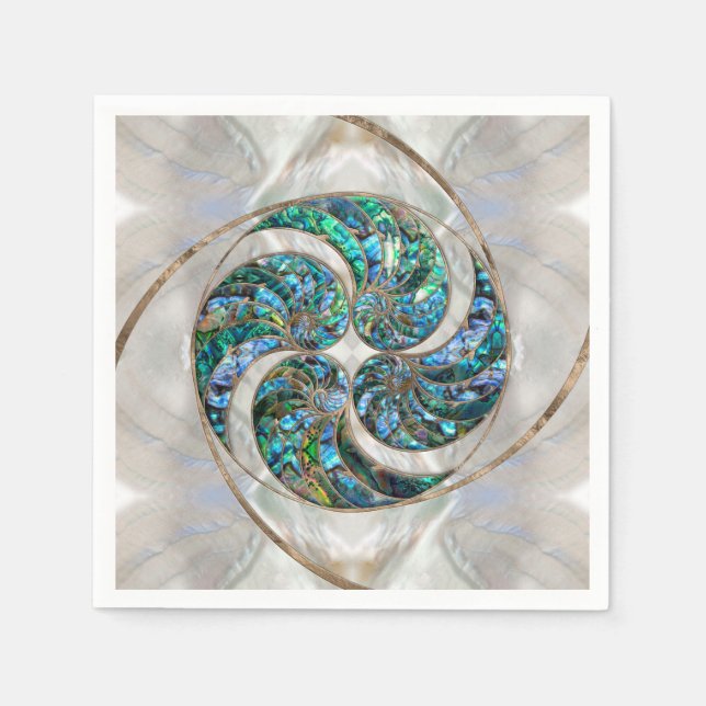 Guardanapo De Papel Nautilus Shell - Abalone and Pearl (Frente)