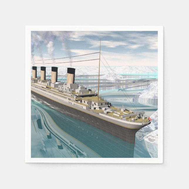 Guardanapo De Papel Navio Titanic - renderização 3D (Frente)