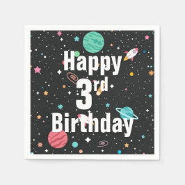 Guardanapo De Papel Navios e Planetas aniversário de 3 anos