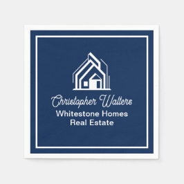 Guardanapo De Papel Navy Blue Real Estate Company Custom Realtor