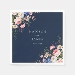 Guardanapo De Papel Navy Blue Wildflower Floral Wedding
