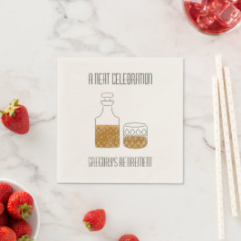 Guardanapo De Papel Neat Celebration Whiskey Retirement Party Napkins