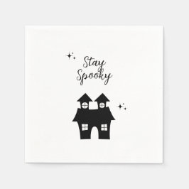 Guardanapo De Papel Negra e Branca, Grungy Halloween Napkins