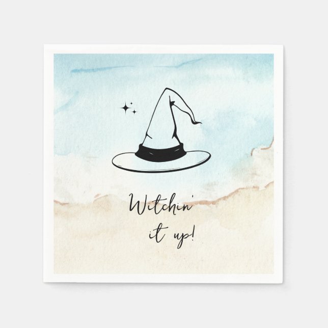 Guardanapo De Papel Negra e Branca, Grungy Halloween Napkins (Frente)