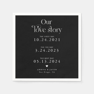 Guardanapo De Papel Negra Nossa História De Amor Retraindo Casamento N