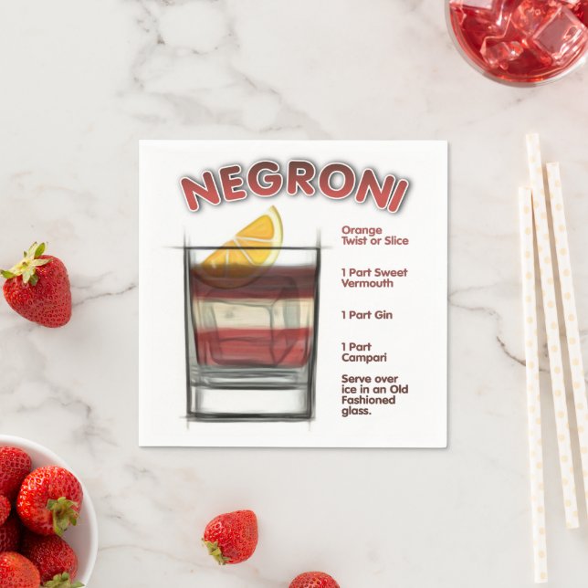 Guardanapo De Papel NEGRONI Cocktail Recebe Arte (Insitu)
