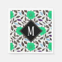 Neo Mint Vintage Pópia Floral Monograma