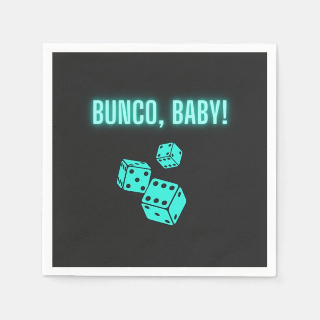 Guardanapo De Papel Neon Aqua Bunco Baby (Frente)