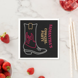 Guardanapo De Papel Neon Cowboy/ Festa de Boot Cowgirl