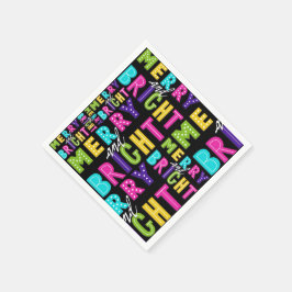 Guardanapo De Papel Neon Feliz e Brilho