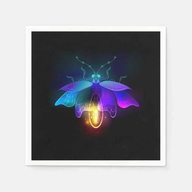 Guardanapo De Papel Neon Firefly a preto (Frente)
