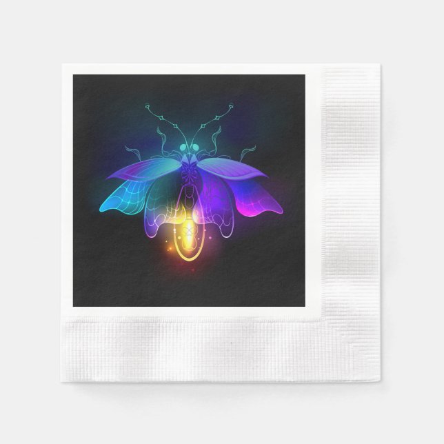 Guardanapo De Papel Neon Firefly a preto (Frente)