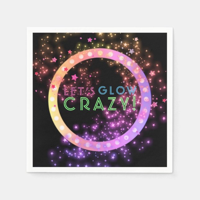 Guardanapo De Papel Neon Glow no Partido das Trevas | Estrelas do aniv (Frente)