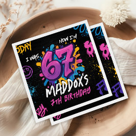 Guardanapo De Papel Neon Graffiti 6 7 Meme Trend Six Seven Birthday