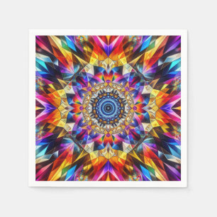 Guardanapo De Papel Neon Kaleidoscope Design