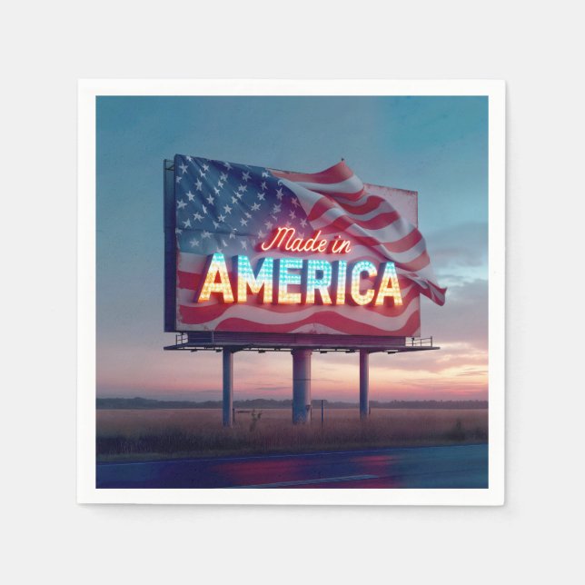 Guardanapo De Papel Neon Made In America Billboard (Frente)