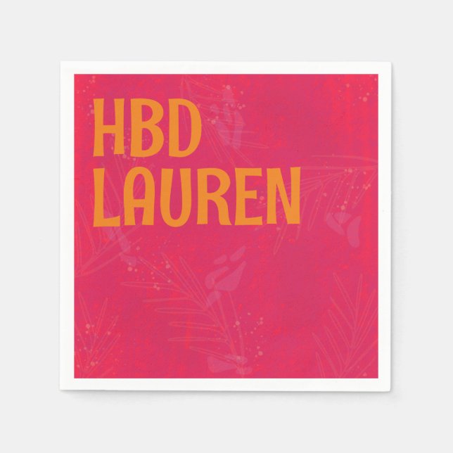 Guardanapo De Papel Neon Pink Preppy Birthday (Frente)
