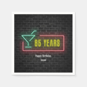 Guardanapo De Papel Neon Sign on brick wall, 65 anos