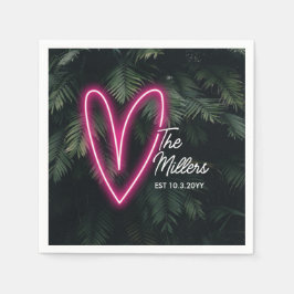 Guardanapo De Papel Neon Tropical Palm Modern Love Weds