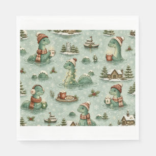 Guardanapo De Papel Nessie do Natal Monstro do Lago Ness Aconchegante