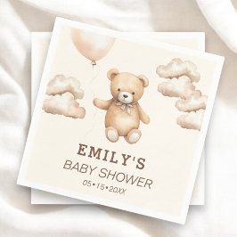 Guardanapo De Papel Neutral Bearly Can Wait Baby Shower 