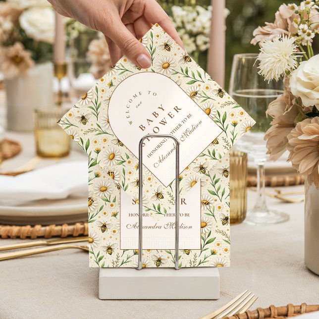 Guardanapo De Papel Neutral Bee Baby Shower (Criador carregado)