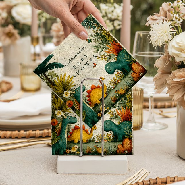 Guardanapo De Papel Neutral Dinosaur Baby Shower (Criador carregado)