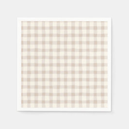 Guardanapo De Papel Neutral Tan Gingham