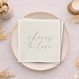 Guardanapo De Papel Neutral Wedding Napkins “Cheers to Love”