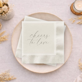 Guardanapo De Papel Neutral Wedding Napkins “Cheers to Love”