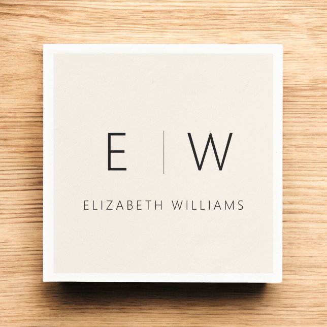 Guardanapo De Papel Nêutrico bege clássico Elegante moderno minimalist (Criador carregado)