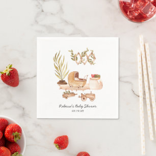 Guardanapo De Papel Neutro Personalizado para Chá de Bebê Boho
