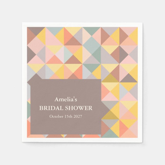 Guardanapo De Papel Neutros Rústicos de Outono no Chá de Noiva Persona (Frente)